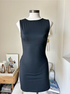 Davis Active Boat Neck Mini Dress Black